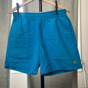 Polo Ralph Lauren - Men’s Medium Light Blue Swim Shorts / Trunks w/ Yellow Pony